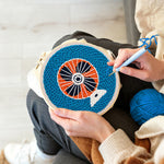 Creating handmade retro electric fan punch needle artwork