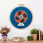 Finished retro electric fan artwork displayed on a wall