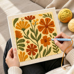 Creating handmade retro wildflowers punch needle artwork