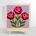 Romantic blooming roses punch needle kit for beginners