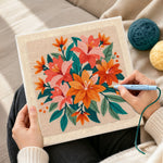 Creating handmade romantic stargazer lilies punch needle artwork
