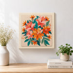 Finished romantic stargazer lilies artwork displayed on a wall
