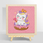 Royal unicorn on donut punch needle kit for beginners