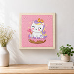 Finished royal unicorn on donut artwork displayed on a wall