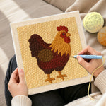 Creating handmade rustic farmhouse rooster punch needle artwork