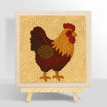 Rustic farmhouse rooster punch needle kit for beginners