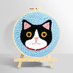 Serious cat punch needle kit for beginners