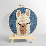 Sleepy alpaca punch needle kit for beginners