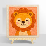 Smiling baby lion punch needle kit for beginners