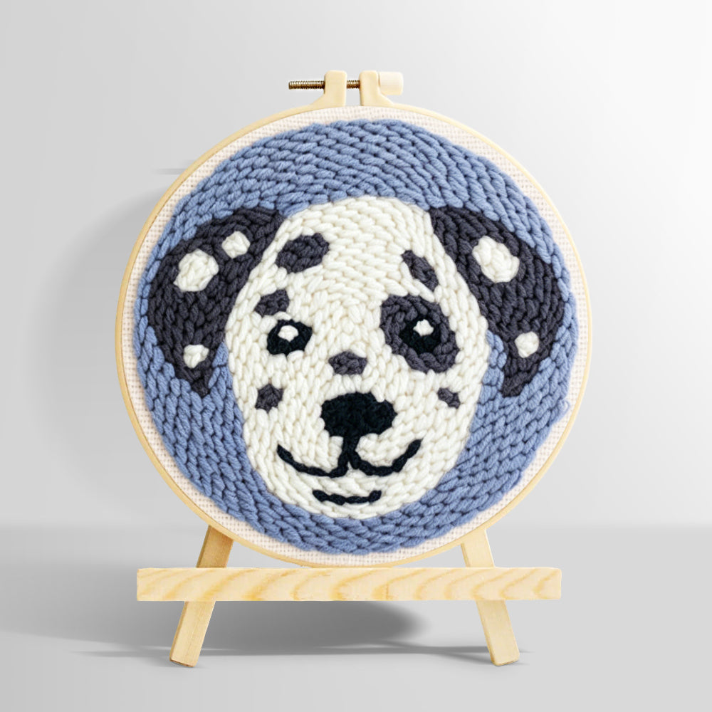 Smiling dog punch needle kit for beginners
