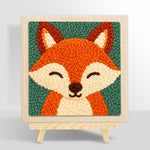 Smiling fox portrait punch needle kit for beginners