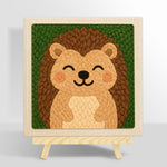 Smiling hedgehog punch needle kit for beginners