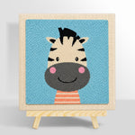 Smiling zebra head punch needle kit for beginners