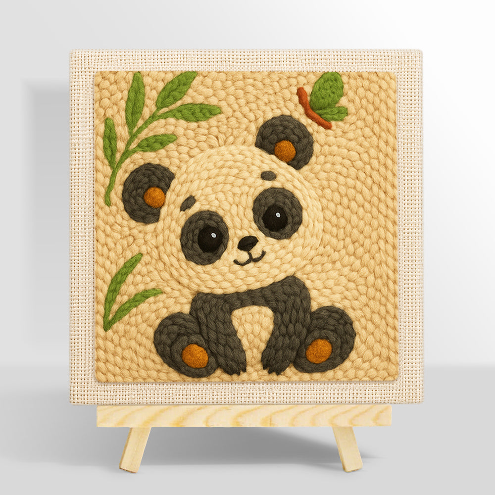 Soft bamboo panda punch needle kit for beginners