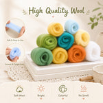 Soft colourful wool roving for needle felting and wool painting
