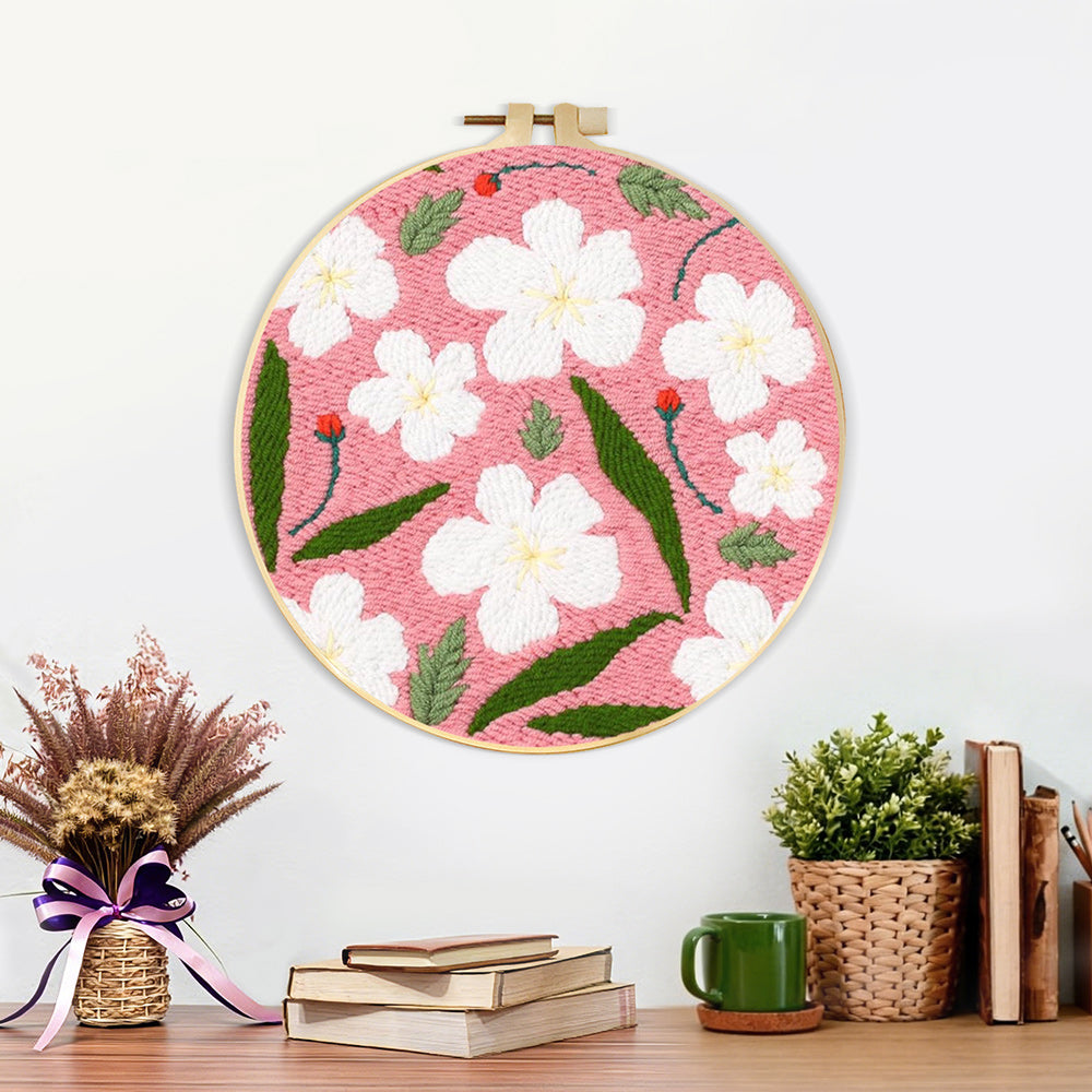 Finished spring blossom artwork displayed on a wall