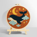 Starry whale punch needle kit for beginners