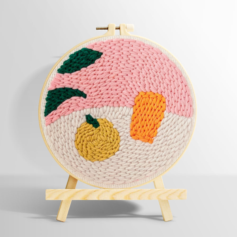 Still life fruit and object punch needle kit for beginners