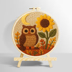 Sunflower owl punch needle kit for beginners