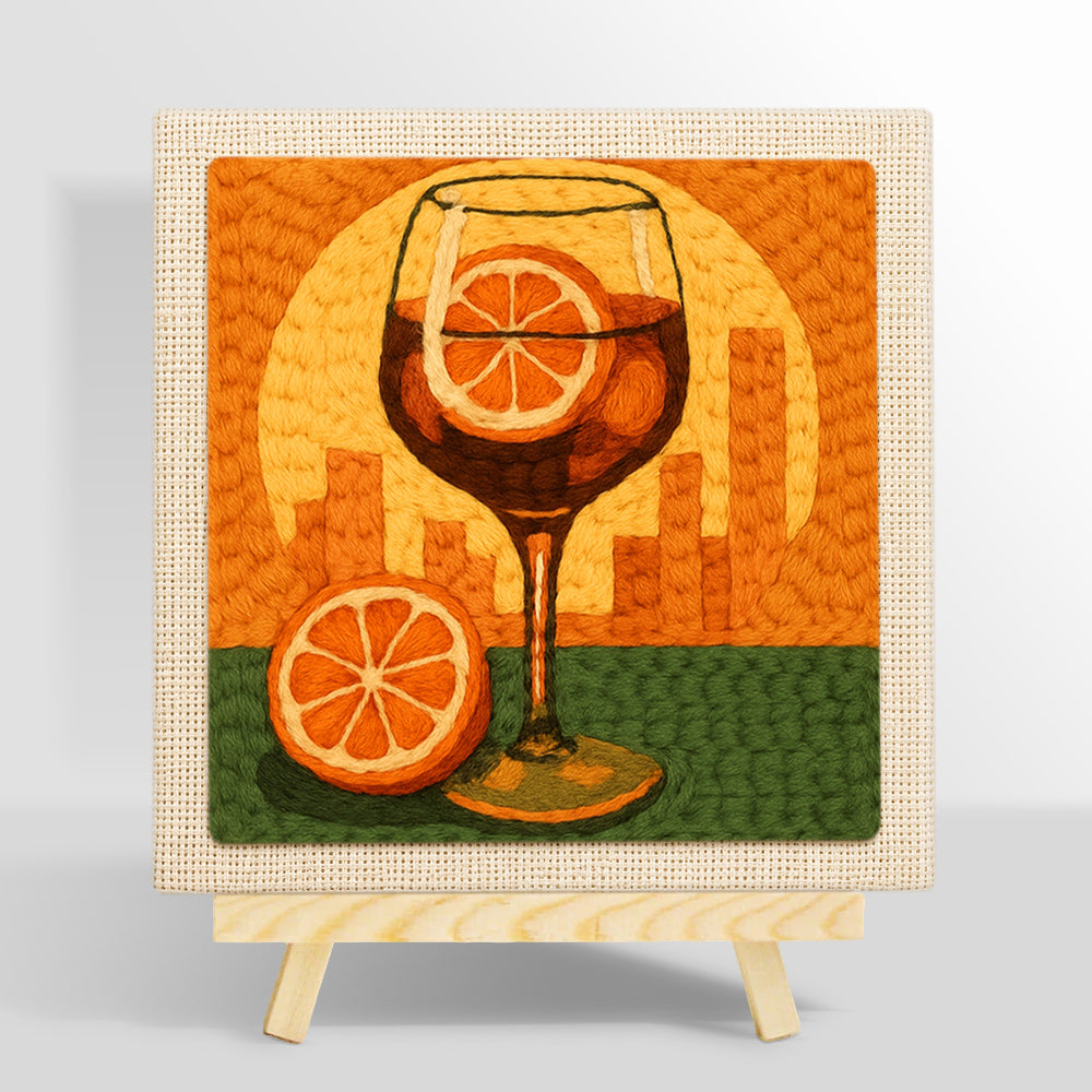 Sunset city cocktail punch needle kit for beginners