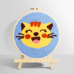 Super happy cat punch needle kit for beginners