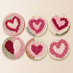 Sweet and charming layered heart punch needle coaster kit finished handmade coasters