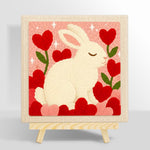 Sweet bunny with flower hearts punch needle kit for beginners