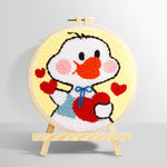 Sweet duck in love punch needle kit for beginners