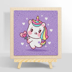Sweet unicorn with magic heart wand punch needle kit for beginners