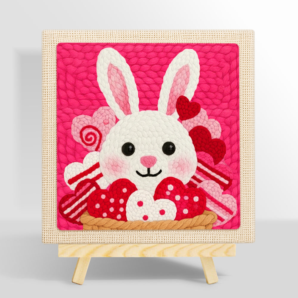 Sweetie bunny with lollipops punch needle kit for beginners