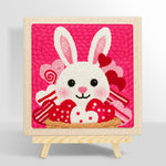 Sweetie bunny with lollipops punch needle kit for beginners