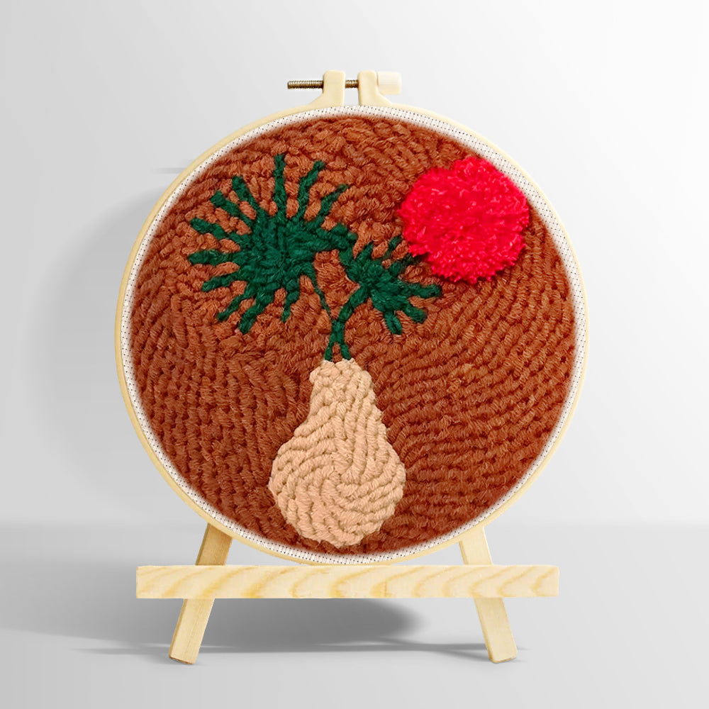 Terracotta sunset botanical punch needle kit for beginners