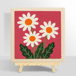 Three simple daisy flowers punch needle kit for beginners