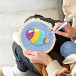 Creating handmade tri-colour ice cream punch needle artwork