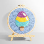 Tri-colour ice cream punch needle kit for beginners