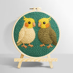Two cute parrots punch needle kit for beginners
