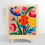 Vibrant abstract tulips punch needle kit for beginners