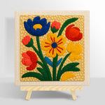 Vibrant colourful florals punch needle kit for beginners