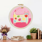 Finished warm and lovely flower cat artwork displayed on a wall