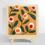 Warm apricot floral punch needle kit for beginners