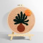 Warm boho desert plant punch needle kit for beginners