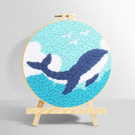 Whale and waves punch needle kit for beginners