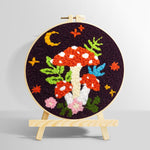 Whimsical mushroom punch needle kit for beginners