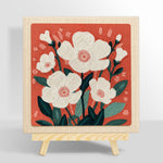 White blossoms punch needle kit for beginners
