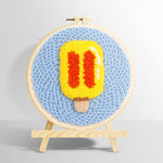 Yellow and red ice lolly punch needle kit for beginners