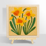 Yellow daffodils punch needle kit for beginners