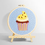 Yellow frosting cupcake punch needle kit for beginners